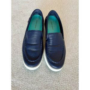 Cole Haan Grand Ambition Navy Blue Leather Slip-On Loafers Women's 5.5 B